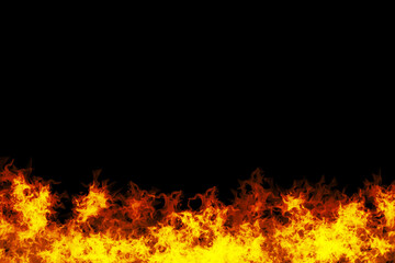 Fototapeta na wymiar Flames fire black background