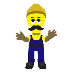 Light bulb character, electrical company mascot vector illustration