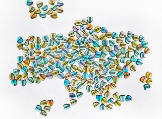 The contour map of Ukraine is made up of small elements in the shape of hearts