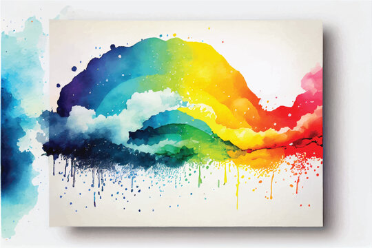 Watercolor rainbow gradient colorful abstract background, luxury abstract for a mobile screen concept, mobile screen, phone desktop and wallpaper.