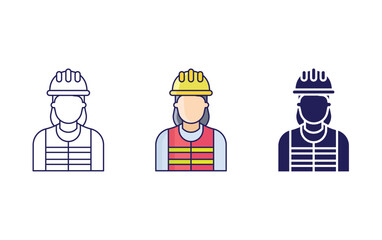 Fototapeta premium Woman Electrician vector icon