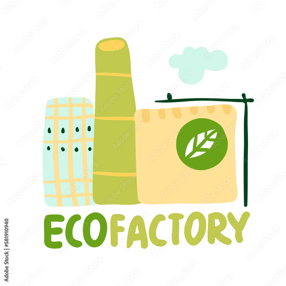 Wall mural ecofactory flat emblem