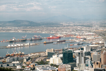 View of cape town city harbor from signal hill