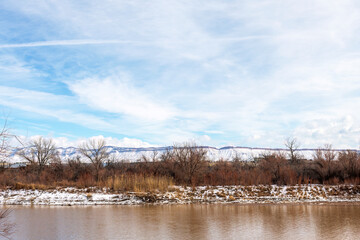 Winter landscape in western Colorado near Grand Junction with snow