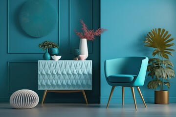 stylish decor in living room, Generative AI