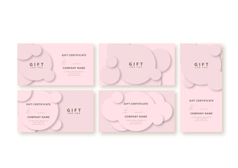 Abstract gift voucher card template. concept cover. Modern set discount coupon or certificate layout.