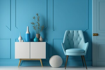 stylish decor in living room, Generative AI