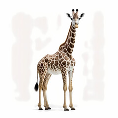 Giraffe Isolated On White Background. Generative AI
