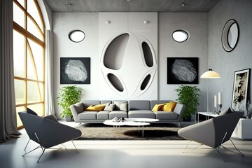 contemporary stylish interior room, Generative AI