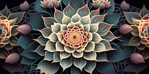 Abstrakte spirituelle Illustration mit Lotusblume für Achtsamkeit