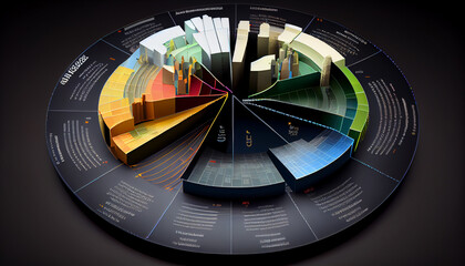 Abstract 3d business pie chart
