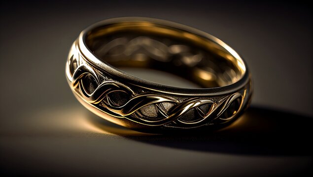 1100s awesome expensive luxury ring, close-up shot. AI generated.