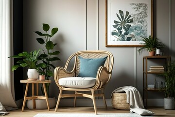 stylish interior of living room, Generative AI