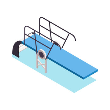 blue diving board isometric view clip art preview
