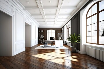 Fototapeta na wymiar stylish interior of empty office, Generative AI
