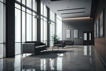 stylish interior of empty office, Generative AI