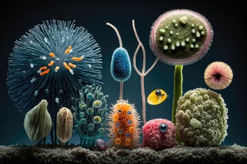The amazing world of microorganisms. Exploring the tiniest life forms on earth. Generative AI