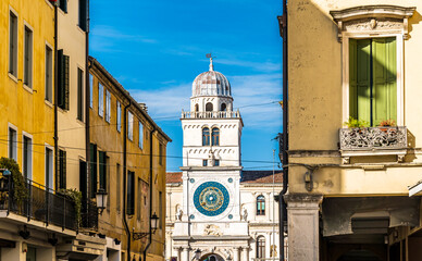 historic buildings at the old town of Padua - Padova in italy - obrazy, fototapety, plakaty
