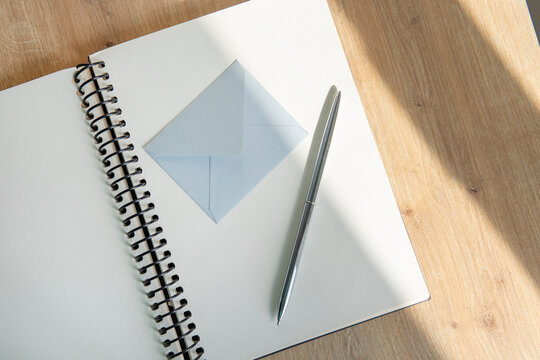 email concept with notebook and pen