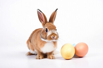 Fototapeta na wymiar Easter Bunny with eggs