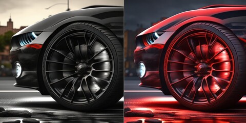sports car wheels, generative ai