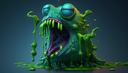 Abstract slime monster. Generative AI