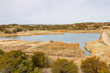 Sunny view of the Inspiration Point landscape of Roman Nose State Park