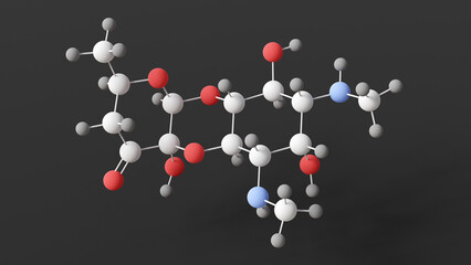 spectinomycin molecule, molecular structure, antibiotic, ball and stick 3d model, structural chemical formula with colored atoms
