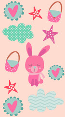 cute mobile theme in soft pink colors