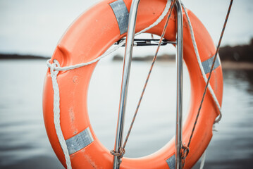 life buoy on a boat