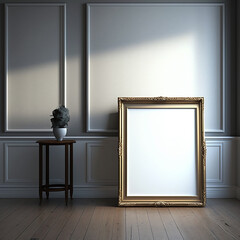 large art frame - picture frame on floor - bronze frame