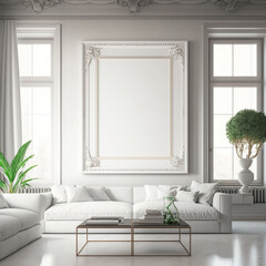 large art frame - picture frame on wall - living room - furniture
