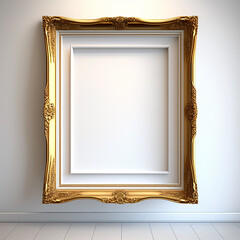 Empty large wall art frame on wall gallery style