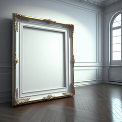large art frame - picture frame on wall - gold white frame - gallery style