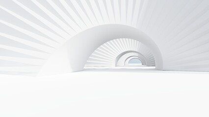 Abstract architecture background arched interior 3d render