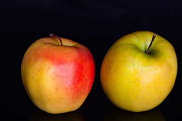 Apples isolated on black 