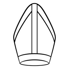 Fototapeta na wymiar Papal tiara. Religious Catholic symbol. Black and white linear silhouette.