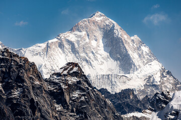 Makalu Peak detail (8481m) Picture taken during crossing of Renjo-La, at the altitude of 5345m  