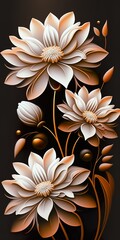Luxury Beautifull Flower Abstract. Panorama Digital AI Illustrations