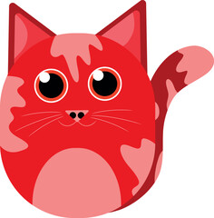 Cute simple vector cat, flat design ready to print, NFT component