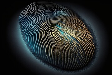 Digital biometric identification systems. Ai generated.
