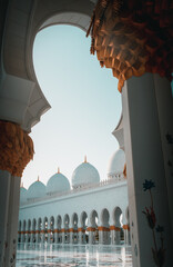Sheikh Zayed Grand Mosque in Abu Dhabi, tower, middle east, UAE, United Arab Emirates, UAE, United...