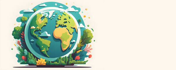 International earth day concept, banner with copy space, generative ai