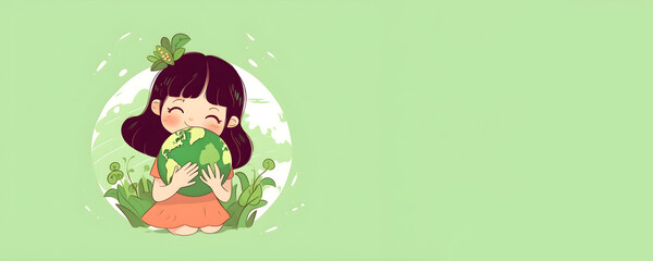 International earth day concept, banner with copy space, generative ai