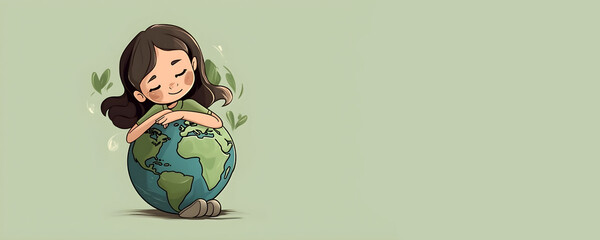 International earth day concept, banner with copy space, generative ai