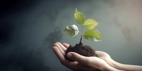 International earth day concept, banner with copy space, generative ai