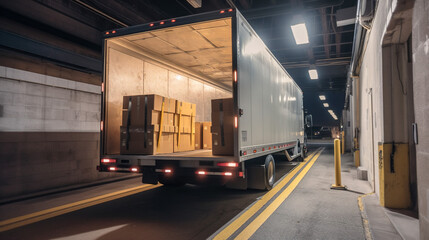 The Loading Bay, A Delivery Truck Packed with Packages, Generative AI