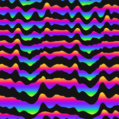 rainbow gradient wavy lines. Seamless pattern - 581932997