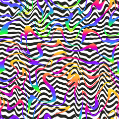 rainbow gradient wavy lines. Seamless pattern