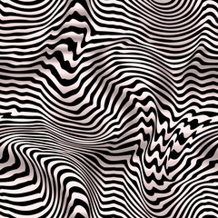 Black and white wavy lines. Seamless pattern